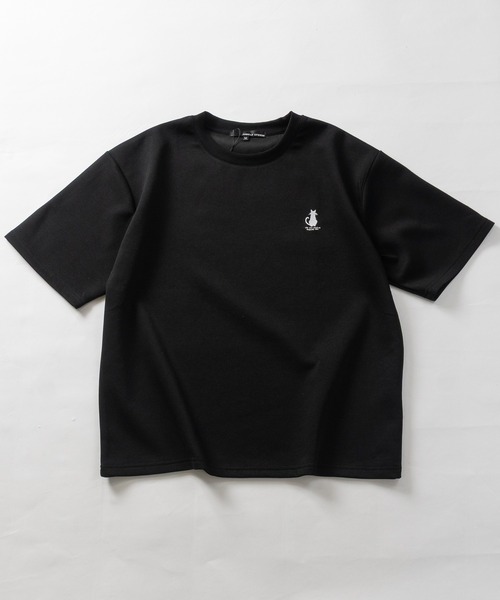 JOHN'S CLOSET(ジョンズクローゼット)の「【31】アソートデザインワンポイント刺しゅう半袖ポンチTシャツ ハチワレ/クロネコ/オバケ(Tシャツ/カットソー・メンズ・ホワイト系1/ホワイト系2/ホワイト系3/ブラック系2/ブラック系4/ホワイト系4/ブラック系1/ブラック系3・MEDIUM/LARGE)」の19枚目の写真
