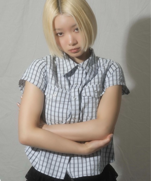 sedacle girl(セダクルガール)の「グリッターウエスタンシャツ(シャツ/ブラウス・レディース・ライトグレー/ライトブルー/ブラック・MEDIUM/SMALL)」の14枚目の写真