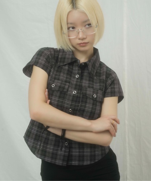 sedacle girl(セダクルガール)の「グリッターウエスタンシャツ(シャツ/ブラウス・レディース・ライトグレー/ライトブルー/ブラック・MEDIUM/SMALL)」の8枚目の写真
