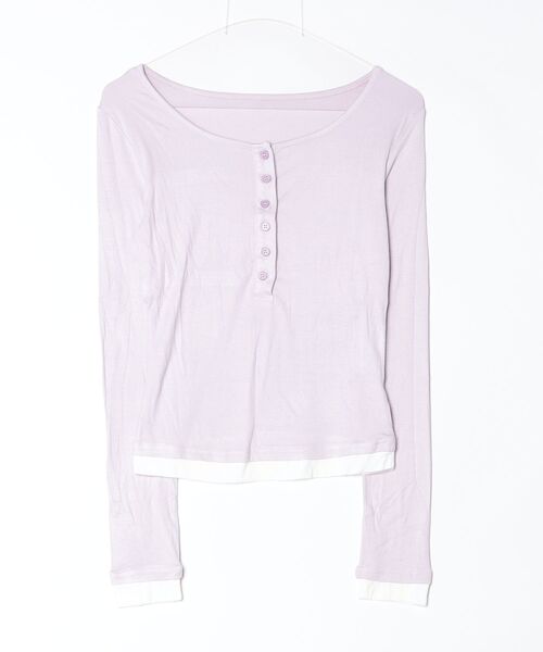 Vini（ヴィニ）の「ヘンリーネックフード付きトップス（Tシャツ/カットソー・レディース・ラベンダー・MEDIUM）」の7枚目の写真
