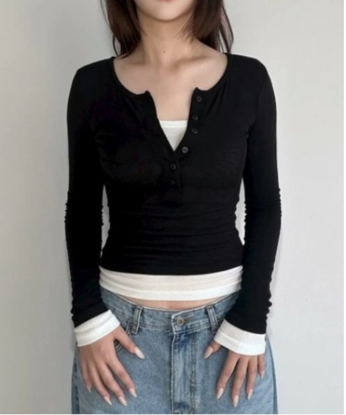 Vini（ヴィニ）の「ヘンリーネックフード付きトップス（Tシャツ/カットソー・レディース・ラベンダー・MEDIUM）」の4枚目の写真