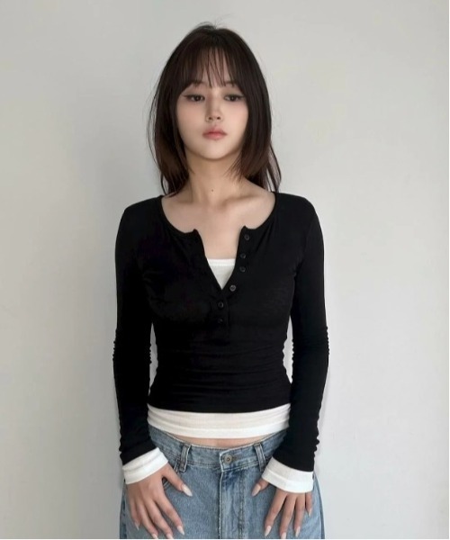 Vini（ヴィニ）の「ヘンリーネックフード付きトップス（Tシャツ/カットソー・レディース・ラベンダー・MEDIUM）」の6枚目の写真