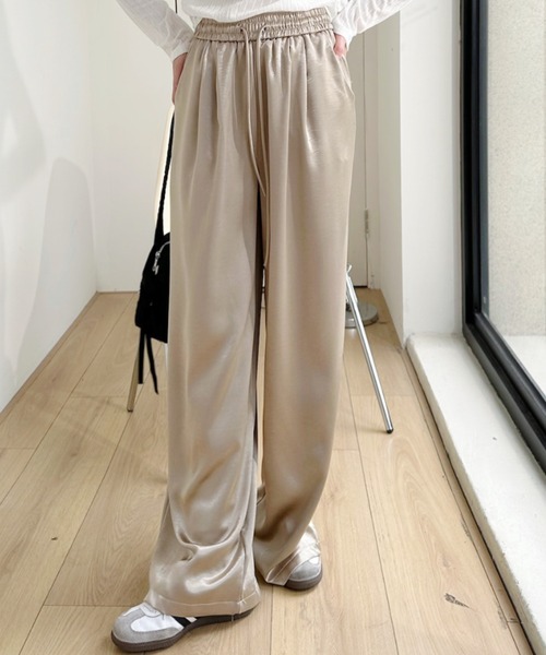 Ada.(エイダ)の「ワイドストレート サテンパンツ(その他パンツ・レディース・ブラック/ベージュ/ホワイト・L/M)」の18枚目の写真