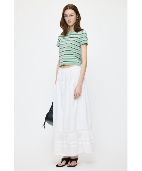 MOUSSY(マウジー)の「PIN TUCK マキシスカート(スカート・レディース・ホワイト/ブラック・1/2)」の5枚目の写真