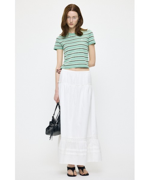 MOUSSY(マウジー)の「PIN TUCK マキシスカート(スカート・レディース・ホワイト/ブラック・1/2)」の6枚目の写真