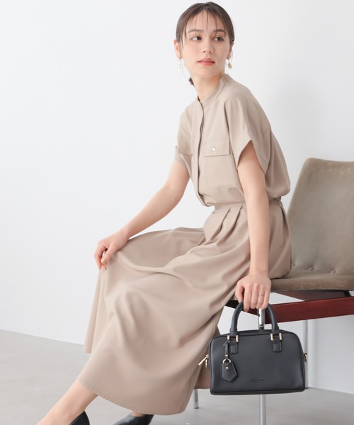 GLACIER lusso（グラシアルッソ）の「【美冷・接触冷感】タックロングスカート（スカート・レディース・ベージュ/ネイビー/ブルーグリーン/杢グレー・S/M/LL/L）」の19枚目の写真