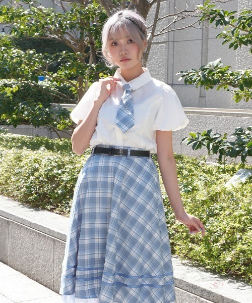 axes femme POETIQUE(アクシーズファムポエティック)の「チェーンネクタイ付きBL(シャツ/ブラウス・レディース・ホワイト/ピンク/キナリ・MEDIUM)」の13枚目の写真