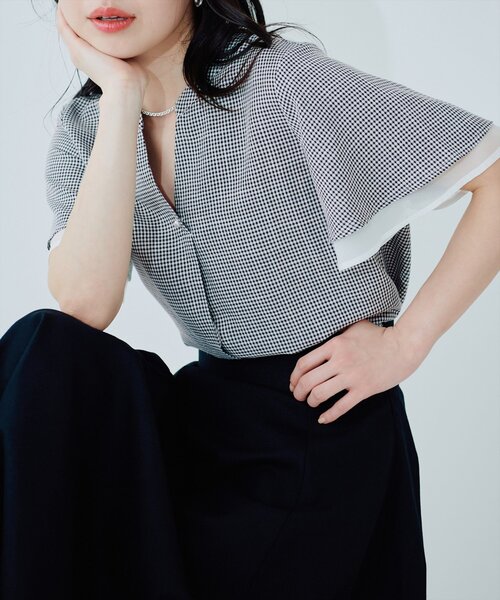 natural couture(ナチュラルクチュール)の「袖口シアーパール釦スキッパーブラウス(シャツ/ブラウス・レディース・その他1/ミント/ラベンダー/ライトグレー/その他2/アイボリー・FREE)」の21枚目の写真