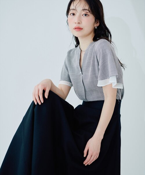 natural couture(ナチュラルクチュール)の「袖口シアーパール釦スキッパーブラウス(シャツ/ブラウス・レディース・その他1/ミント/ラベンダー/ライトグレー/その他2/アイボリー・FREE)」の22枚目の写真
