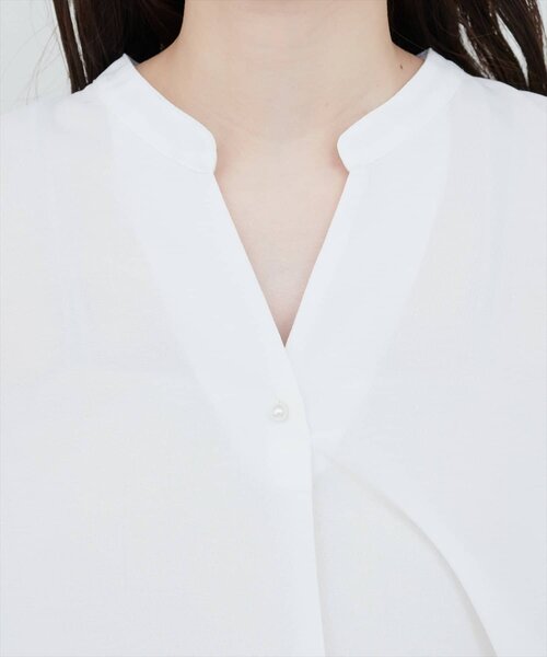 natural couture(ナチュラルクチュール)の「袖口シアーパール釦スキッパーブラウス(シャツ/ブラウス・レディース・その他1/ミント/ラベンダー/ライトグレー/その他2/アイボリー・FREE)」の12枚目の写真