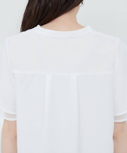natural couture(ナチュラルクチュール)の「袖口シアーパール釦スキッパーブラウス(シャツ/ブラウス・レディース・その他1/ミント/ラベンダー/ライトグレー/その他2/アイボリー・FREE)」の13枚目の写真