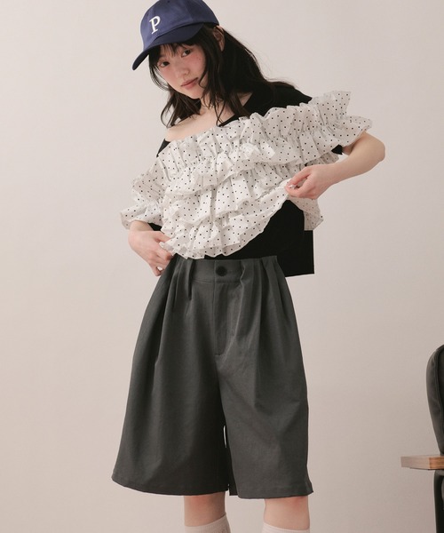loin nuit(ロワンニュイ)の「half pants / ハーフパンツ(その他パンツ・レディース・ライトピンク/グレー・FREE)」の8枚目の写真