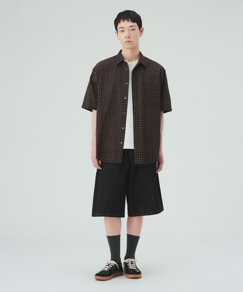 BEAMS HEART(ビームスハート)の「【7/9値下げ】デニムライク カーブバギー ショートパンツ(その他パンツ・メンズ・ブラック/ネイビー・MEDIUM/LARGE/SMALL)」の5枚目の写真