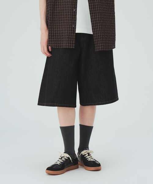 BEAMS HEART(ビームスハート)の「【7/9値下げ】デニムライク カーブバギー ショートパンツ(その他パンツ・メンズ・ブラック/ネイビー・MEDIUM/LARGE/SMALL)」の7枚目の写真