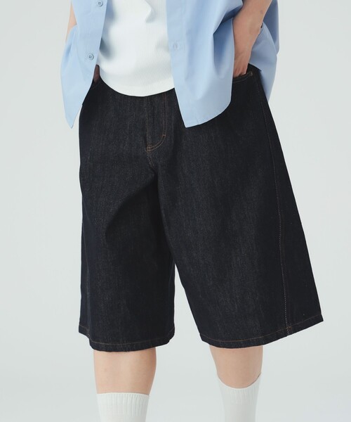 BEAMS HEART(ビームスハート)の「【7/9値下げ】デニムライク カーブバギー ショートパンツ(その他パンツ・メンズ・ブラック/ネイビー・MEDIUM/LARGE/SMALL)」の18枚目の写真