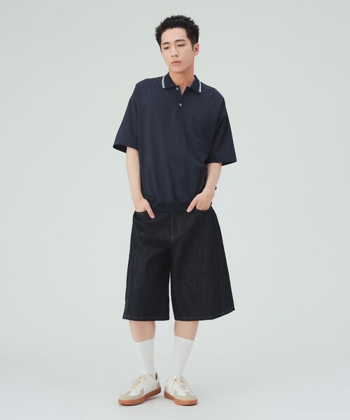BEAMS HEART(ビームスハート)の「【7/9値下げ】デニムライク カーブバギー ショートパンツ(その他パンツ・メンズ・ブラック/ネイビー・MEDIUM/LARGE/SMALL)」の21枚目の写真