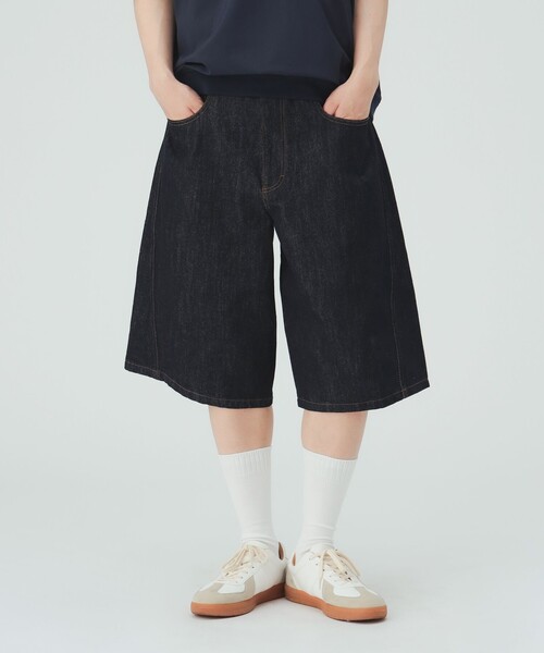 BEAMS HEART(ビームスハート)の「【7/9値下げ】デニムライク カーブバギー ショートパンツ(その他パンツ・メンズ・ブラック/ネイビー・MEDIUM/LARGE/SMALL)」の22枚目の写真