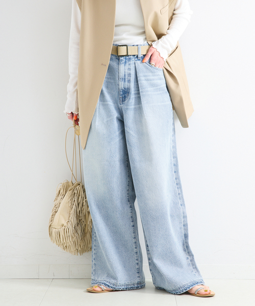 Simplicite(サンプリシテ)の「《追加》ウォッシャブル / DU JOUR / デュ ジュール PEG TUCK JEAN(デニムパンツ・レディース・サックスブルー/ブルー系その他・34/36/38)」の16枚目の写真