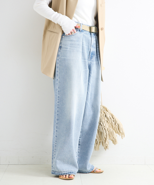 Simplicite(サンプリシテ)の「《追加》ウォッシャブル / DU JOUR / デュ ジュール PEG TUCK JEAN(デニムパンツ・レディース・サックスブルー/ブルー系その他・34/36/38)」の18枚目の写真