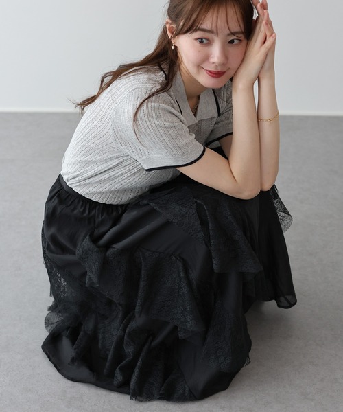 BLUEEAST(ブルーイースト)の「レースラッフルスカート(スカート・レディース・ホワイト/ブラック・MEDIUM)」の16枚目の写真