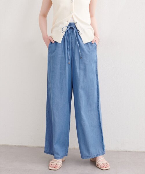 natural couture（ナチュラルクチュール）の「テンセルデニムイージーパンツ（デニムパンツ・レディース・ネイビー/サックスブルー/ブルー・MEDIUM）」の2枚目の写真