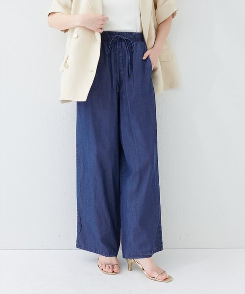 natural couture（ナチュラルクチュール）の「テンセルデニムイージーパンツ（デニムパンツ・レディース・ネイビー/サックスブルー/ブルー・MEDIUM）」の14枚目の写真