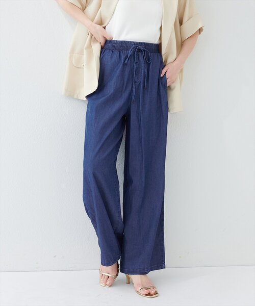 natural couture（ナチュラルクチュール）の「テンセルデニムイージーパンツ（デニムパンツ・レディース・ネイビー/サックスブルー/ブルー・MEDIUM）」の15枚目の写真