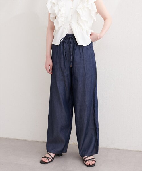 natural couture（ナチュラルクチュール）の「テンセルデニムイージーパンツ（デニムパンツ・レディース・ネイビー/サックスブルー/ブルー・MEDIUM）」の21枚目の写真