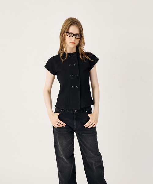 FTW(エフティダブリュー)の「THERMAL BUTTON TOPS(Tシャツ/カットソー・レディース・ブラック/グリーン/グレー/ブラウン/ピンク・SMALL/LARGE/MEDIUM)」の6枚目の写真