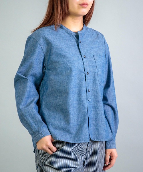 OMNIGOD（オムニゴッド）の「[OMNIGOD womens / オムニゴッド] シャンブレー スタンドカラーシャツ（シャツ/ブラウス・レディース・ワンウォッシュ・3/2）」の13枚目の写真
