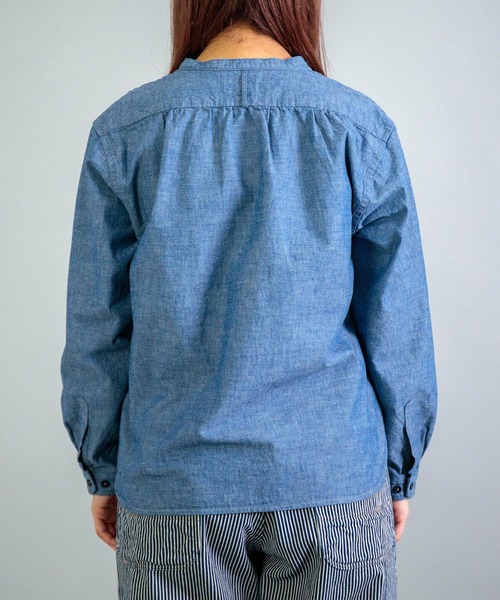 OMNIGOD（オムニゴッド）の「[OMNIGOD womens / オムニゴッド] シャンブレー スタンドカラーシャツ（シャツ/ブラウス・レディース・ワンウォッシュ・3/2）」の4枚目の写真