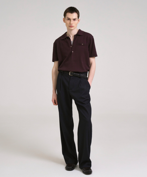 SSIN AND LEE(シンアンドリー)の「ノクターナルワイドプリーツウールスラックスネイビー(スラックス・メンズ・その他・LARGE/MEDIUM)」の2枚目の写真