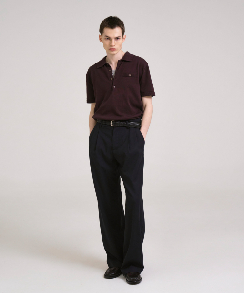 SSIN AND LEE(シンアンドリー)の「ノクターナルワイドプリーツウールスラックスネイビー(スラックス・メンズ・その他・LARGE/MEDIUM)」の3枚目の写真