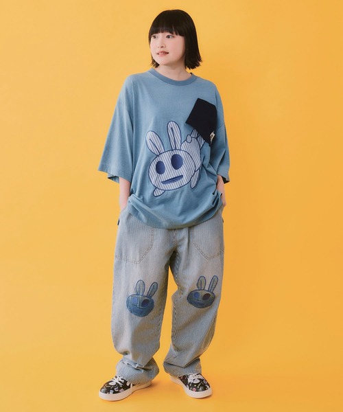 ScoLar Parity(スカラーパリティ)の「362115:ヒッコリーorデニム 膝アップリケパンツ(デニムパンツ・レディース・サックスブルー/ブルー・M)」の18枚目の写真