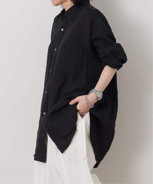 JOURNAL STANDARD LUXE(ジャーナルスタンダード ラックス)の「エアリネン Plainシャツ(シャツ/ブラウス・レディース・バーガンディー/ブラック・FREE)」の7枚目の写真