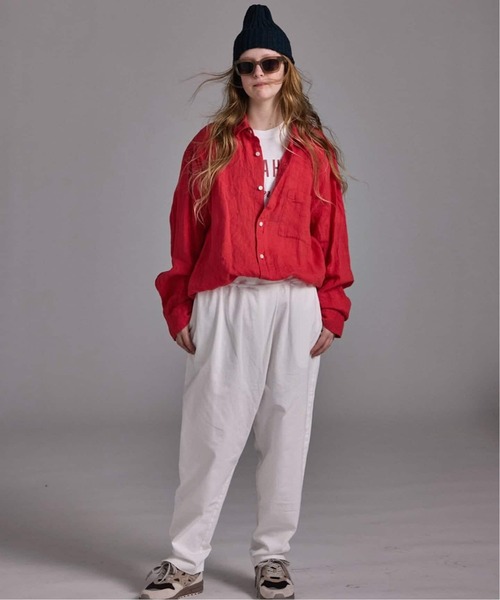 JOURNAL STANDARD LUXE(ジャーナルスタンダード ラックス)の「エアリネン Plainシャツ(シャツ/ブラウス・レディース・バーガンディー/ブラック・FREE)」の10枚目の写真
