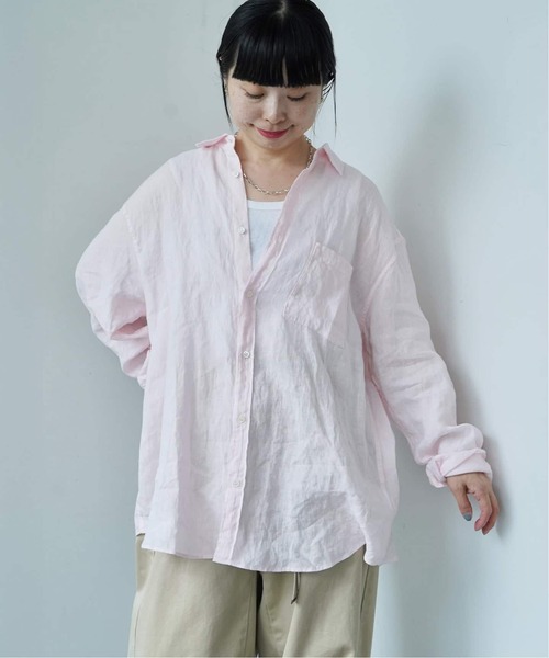 JOURNAL STANDARD LUXE(ジャーナルスタンダード ラックス)の「エアリネン Plainシャツ(シャツ/ブラウス・レディース・バーガンディー/ブラック・FREE)」の11枚目の写真