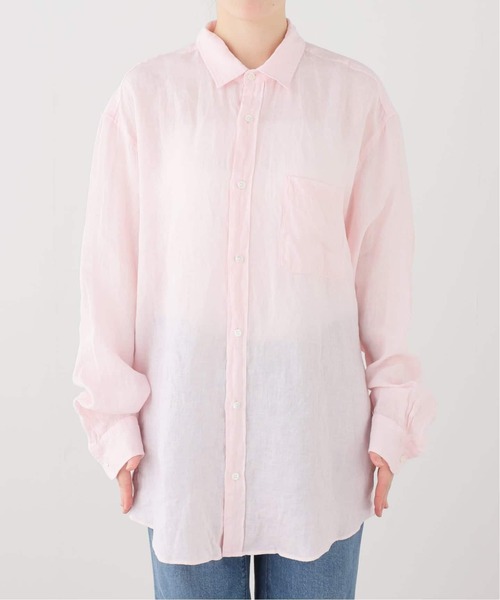 JOURNAL STANDARD LUXE(ジャーナルスタンダード ラックス)の「エアリネン Plainシャツ(シャツ/ブラウス・レディース・バーガンディー/ブラック・FREE)」の4枚目の写真