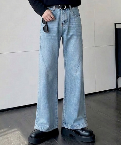 Otte（オッテ）の「カーブシームワイドフレアデニム（デニムパンツ・メンズ・ブルー・MEDIUM/SMALL/LARGE/X-LARGE）」の2枚目の写真