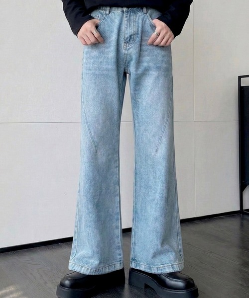 Otte（オッテ）の「カーブシームワイドフレアデニム（デニムパンツ・メンズ・ブルー・MEDIUM/SMALL/LARGE/X-LARGE）」の4枚目の写真