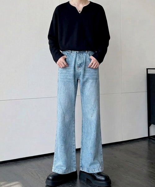 Otte（オッテ）の「カーブシームワイドフレアデニム（デニムパンツ・メンズ・ブルー・MEDIUM/SMALL/LARGE/X-LARGE）」の6枚目の写真