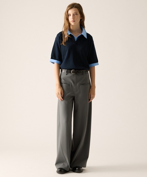 CLEL（クレイル）の「【CLEL】Giza Cotton Docking Polo shirt / ギザコットン ドッキングポロシャツ（ポロシャツ・メンズ・ブラック/ダークグレー/ネイビー・S/XS/L/M）」の7枚目の写真