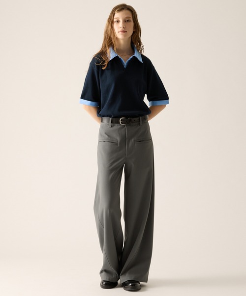CLEL（クレイル）の「【CLEL】Giza Cotton Docking Polo shirt / ギザコットン ドッキングポロシャツ（ポロシャツ・メンズ・ブラック/ダークグレー/ネイビー・S/XS/L/M）」の8枚目の写真