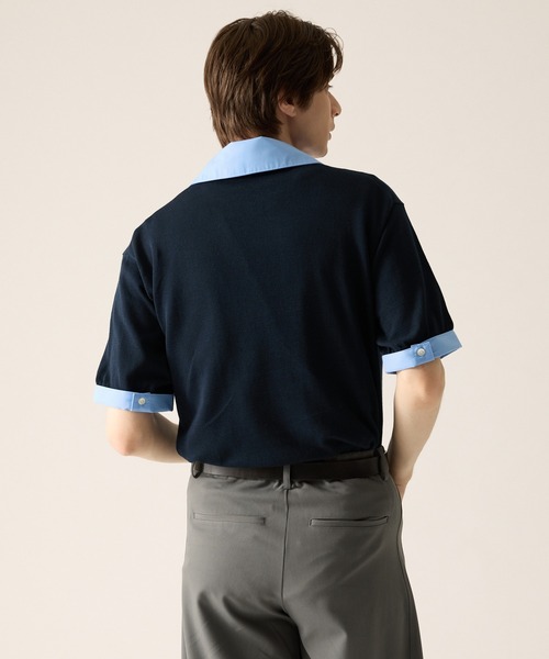 CLEL（クレイル）の「【CLEL】Giza Cotton Docking Polo shirt / ギザコットン ドッキングポロシャツ（ポロシャツ・メンズ・ブラック/ダークグレー/ネイビー・S/XS/L/M）」の10枚目の写真