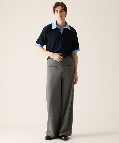 CLEL（クレイル）の「【CLEL】Giza Cotton Docking Polo shirt / ギザコットン ドッキングポロシャツ（ポロシャツ・メンズ・ブラック/ダークグレー/ネイビー・S/XS/L/M）」の11枚目の写真