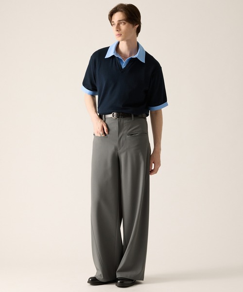 CLEL（クレイル）の「【CLEL】Giza Cotton Docking Polo shirt / ギザコットン ドッキングポロシャツ（ポロシャツ・メンズ・ブラック/ダークグレー/ネイビー・S/XS/L/M）」の12枚目の写真