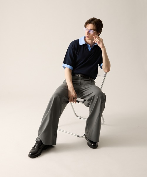 CLEL（クレイル）の「【CLEL】Giza Cotton Docking Polo shirt / ギザコットン ドッキングポロシャツ（ポロシャツ・メンズ・ブラック/ダークグレー/ネイビー・S/XS/L/M）」の16枚目の写真