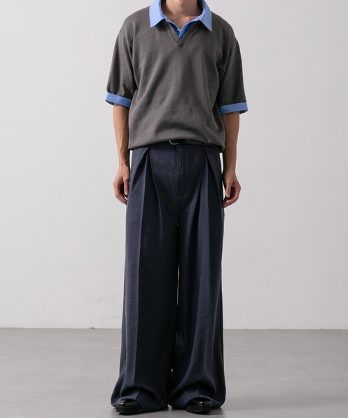 CLEL（クレイル）の「【CLEL】Giza Cotton Docking Polo shirt / ギザコットン ドッキングポロシャツ（ポロシャツ・メンズ・ブラック/ダークグレー/ネイビー・S/XS/L/M）」の19枚目の写真