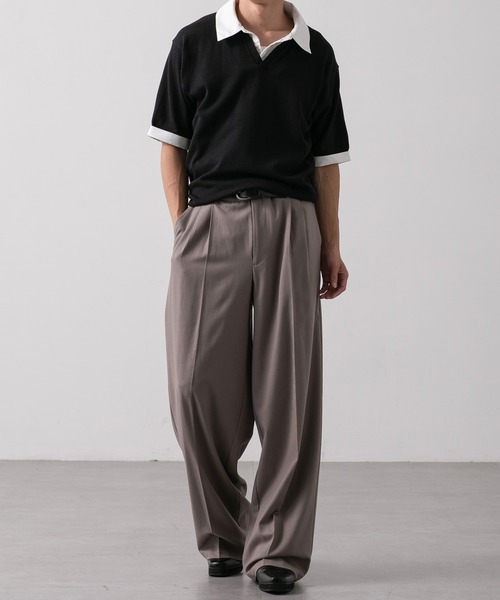 CLEL（クレイル）の「【CLEL】Giza Cotton Docking Polo shirt / ギザコットン ドッキングポロシャツ（ポロシャツ・メンズ・ブラック/ダークグレー/ネイビー・S/XS/L/M）」の22枚目の写真