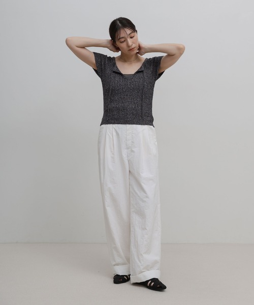 select MOCA(セレクトモカ)の「フロントデザインコンパクトリブニット(ニット/セーター・レディース・ベージュ/ブラック・FREE)」の18枚目の写真